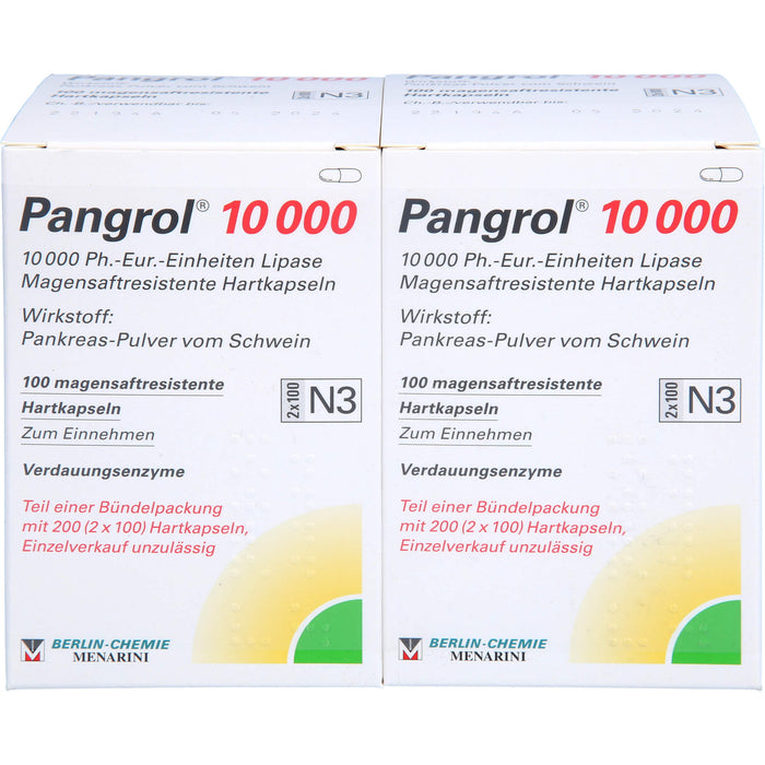 Pangrol 10 000 Ph.-Eur.-Einheiten Lipase Hartkapseln Verdauungsenzyme, 200 St. Kapseln