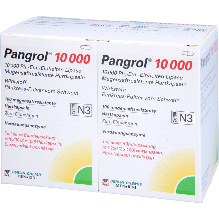 Pangrol 10 000 Ph.-Eur.-Einheiten Lipase Hartkapseln Verdauungsenzyme, 200 St. Kapseln