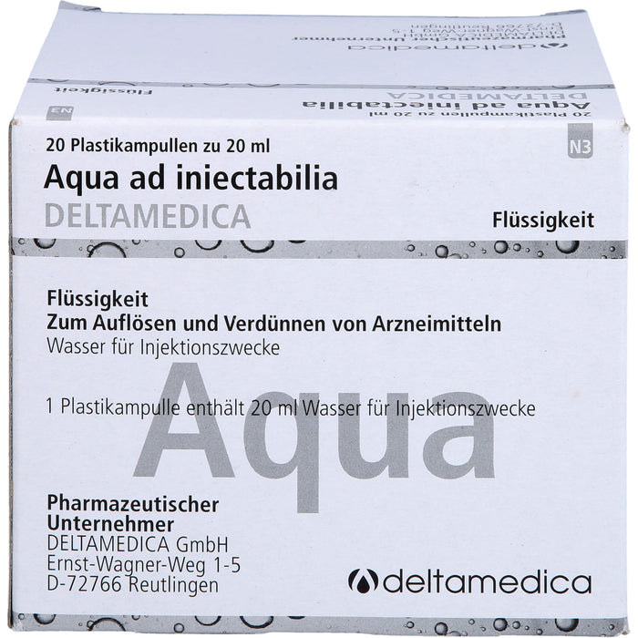 Aqua ad injectabilia DELTAMEDICA Plastikamp. 20ml, 20X20 ml FLU