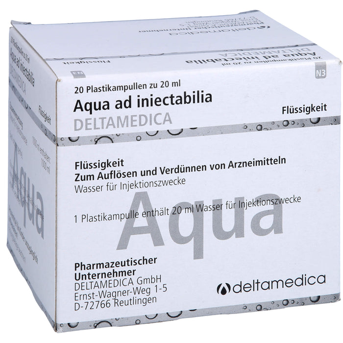 Aqua ad injectabilia DELTAMEDICA Plastikamp. 20ml, 20X20 ml FLU