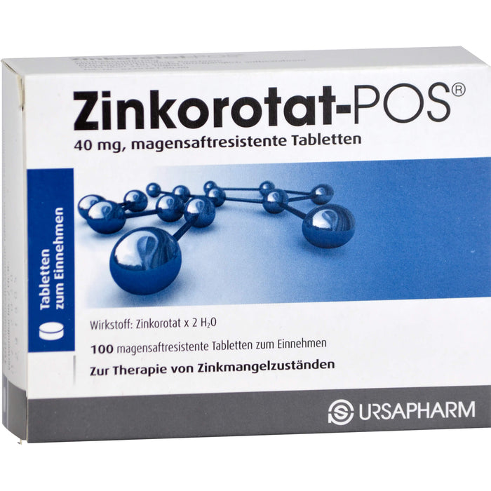 Zinkorotat-POS 40 mg magensaftresistente Tabletten, 100 St. Tabletten