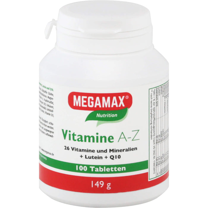 MEGAMAX Nutrition Vitamine A-Z Tabletten, 100 St. Tabletten