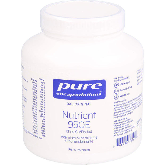 pure encapsulations Nutrient 950E (ohne Cu/Fe/Jod) Kapseln, 180 St. Kapseln