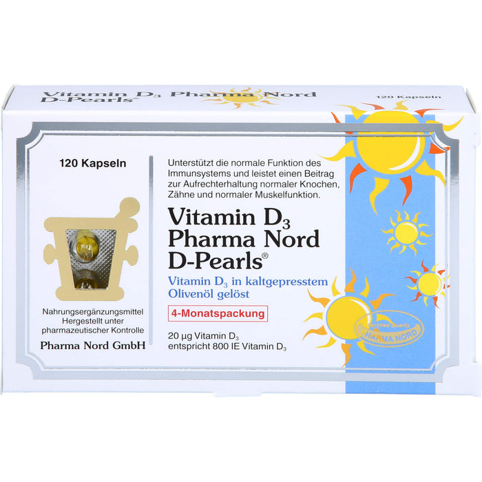 Vitamin D3 Pharma Nord D-Pearls Kapseln, 120 St. Kapseln