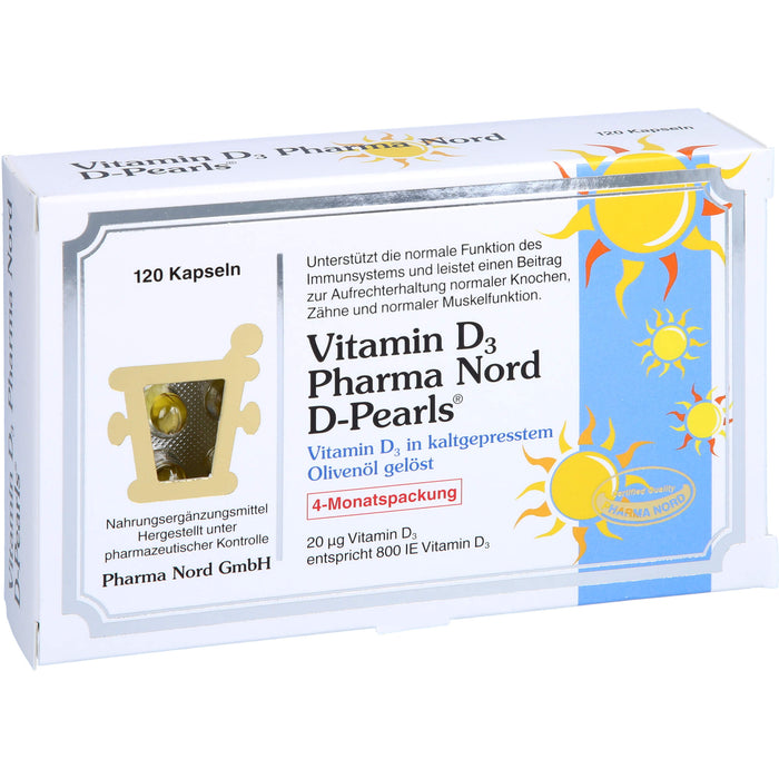 Vitamin D3 Pharma Nord D-Pearls Kapseln, 120 St. Kapseln