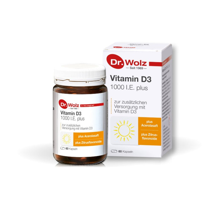 Dr. Wolz Vitamin D3 1000 I.E. plus Kapseln, 60 St. Kapseln
