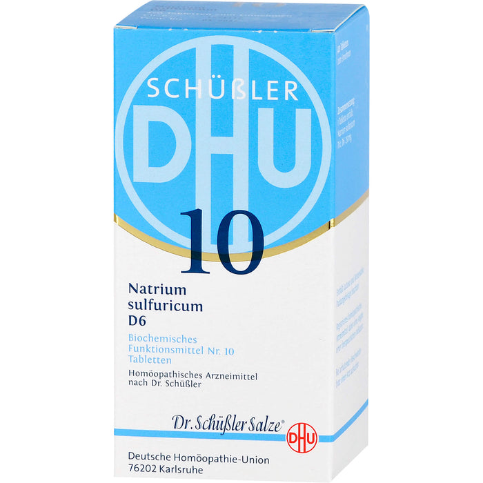DHU Schüßler-Salz Nr. 10 Natrium sulfuricum D6, Das Mineralsalz der inneren Reinigung – das Original – umweltfreundlich im Arzneiglas, 420 St. Tabletten