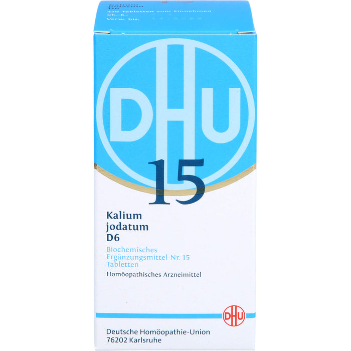 DHU Kalium jodatum D6 Biochemisches Ergänzungsmittel Nr. 15 – Das Mineralsalz der inneren Organe – umweltfreundlich im Arzneiglas, 420 St. Tabletten