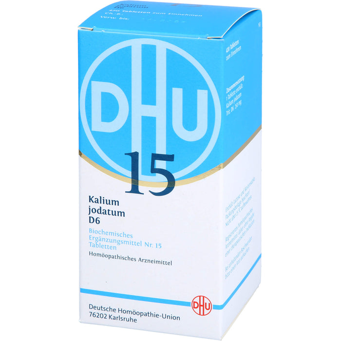 DHU Kalium jodatum D6 Biochemisches Ergänzungsmittel Nr. 15 – Das Mineralsalz der inneren Organe – umweltfreundlich im Arzneiglas, 420 St. Tabletten