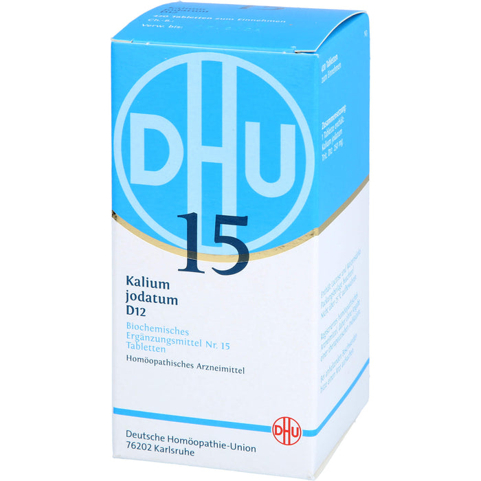 DHU Kalium jodatum D12 Biochemisches Ergänzungsmittel Nr. 15 – Das Mineralsalz der inneren Organe – umweltfreundlich im Arzneiglas, 420 St. Tabletten