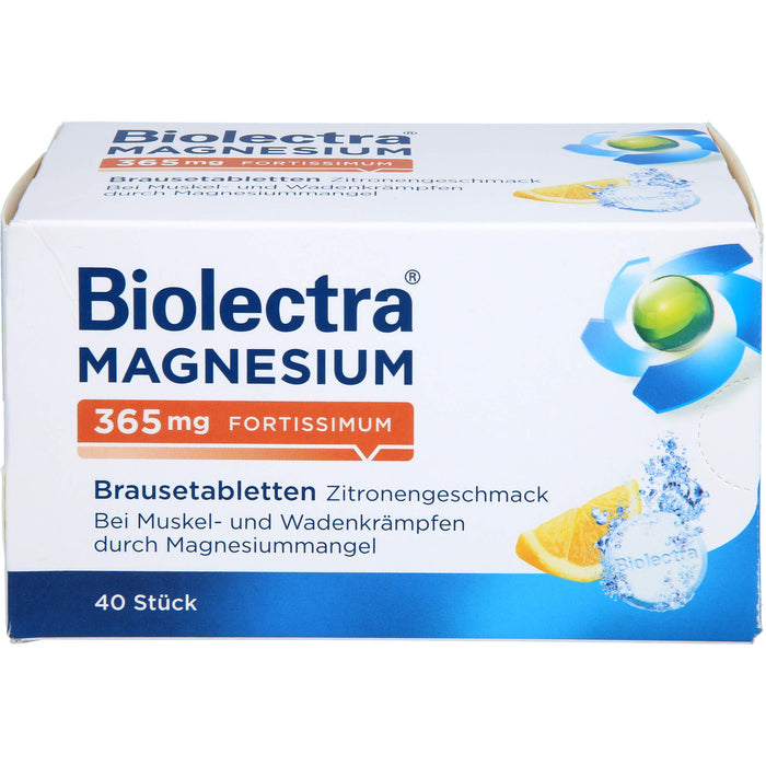 Biolectra Magnesium 365 mg fortissimum Brausetabletten Zitronengeschmack, 40 St. Tabletten