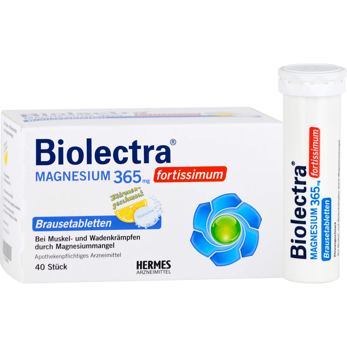 Biolectra Magnesium 365 mg fortissimum Brausetabletten Zitronengeschmack, 40 St. Tabletten