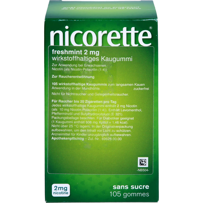 nicorette Kaugummi freshmint 2 mg Reimport Kohlpharma, 105 St. Kaugummi