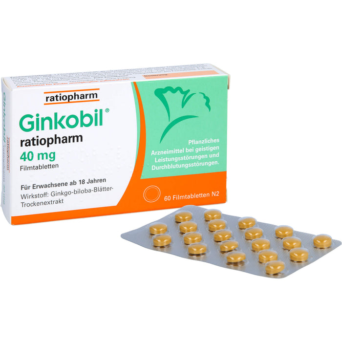 Ginkobil ratiopharm 40 mg Filmtabletten, 60 St. Tabletten