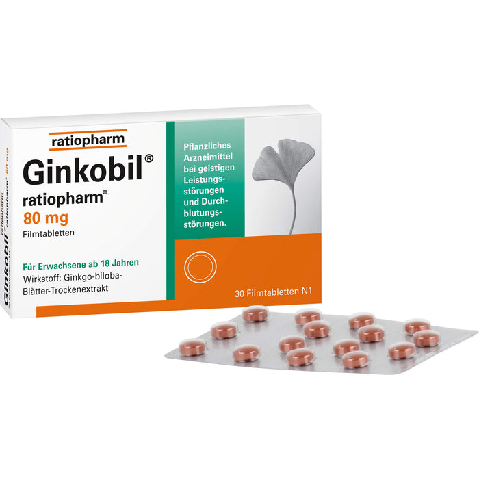Ginkobil ratiopharm 80 mg Filmtabletten, 30 St. Tabletten