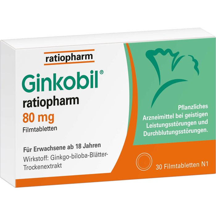 Ginkobil ratiopharm 80 mg Filmtabletten, 30 St. Tabletten