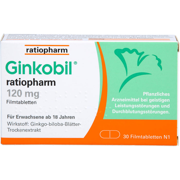 Ginkobil ratiopharm 120 mg Filmtabletten, 30 St. Tabletten