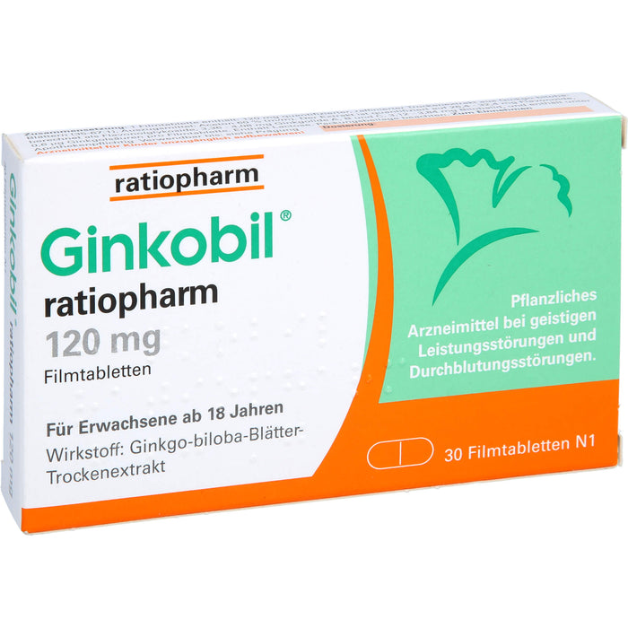 Ginkobil ratiopharm 120 mg Filmtabletten, 30 St. Tabletten