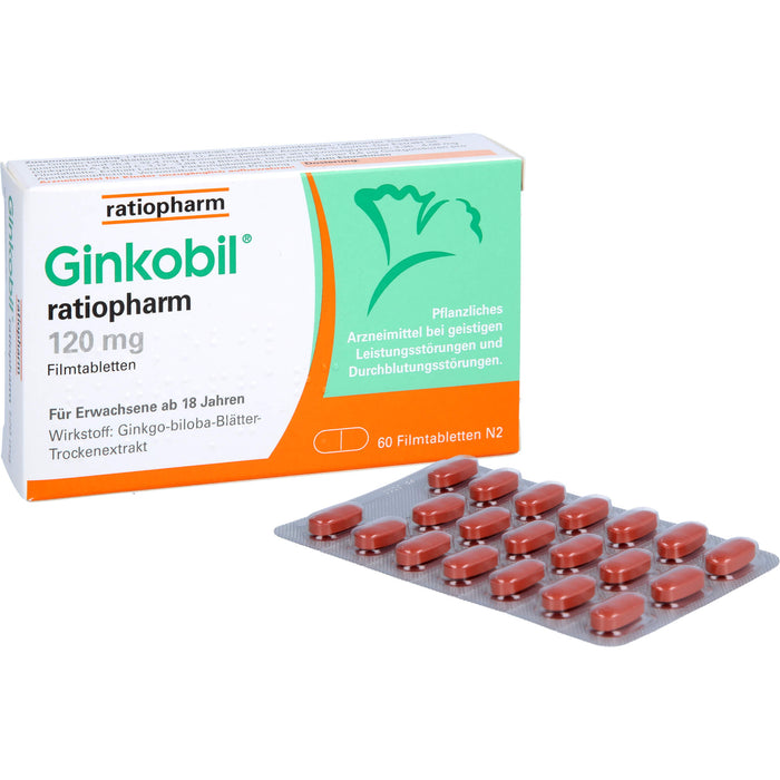 Ginkobil ratiopharm 120 mg Filmtabletten, 60 St. Tabletten
