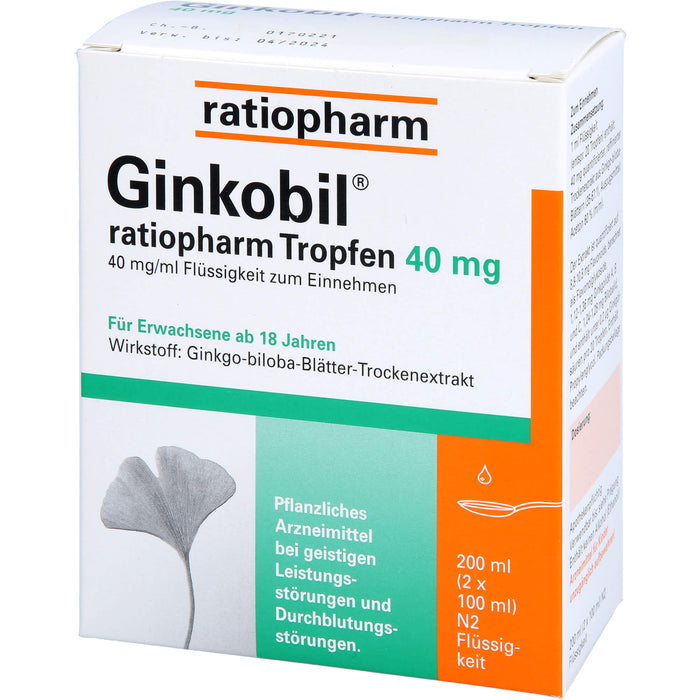 Ginkobil ratiopharm Tropfen 40 mg, 200 ml TRO
