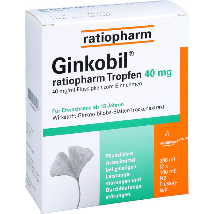 Ginkobil ratiopharm Tropfen 40 mg, 200 ml TRO