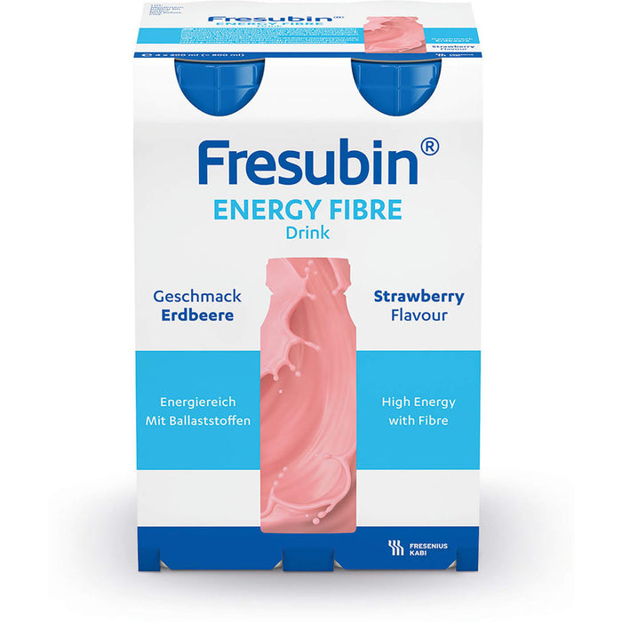 Fresubin energy fibre DRINK Erdbeere Trinkflasche, 4X200 ml LOE