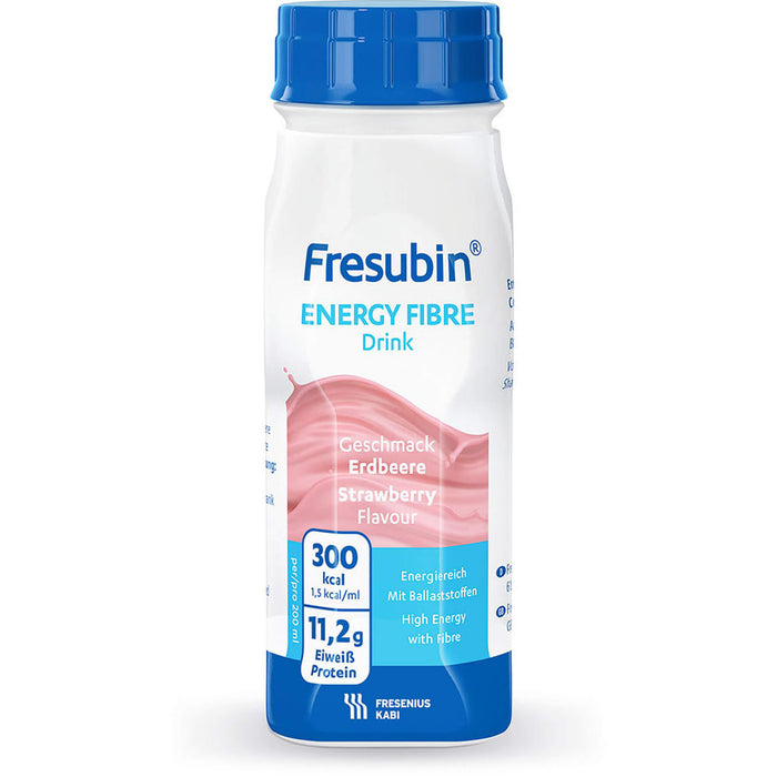 Fresubin energy fibre DRINK Erdbeere Trinkflasche, 4X200 ml LOE