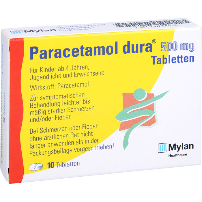 Paracetamol dura 500 mg Tabletten, 10 St TAB