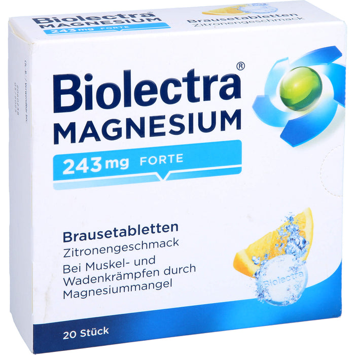 Biolectra Magnesium 243 mg forte Brausetabletten Zitronengeschmack, 20 St. Tabletten