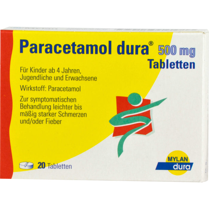 Paracetamol dura Tabletten bei leichten bis mäßigen Schmerzen, 20 St. Tabletten