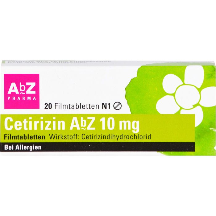 Cetirizin AbZ 10 mg Filmtabletten bei Allergien, 20 St. Tabletten