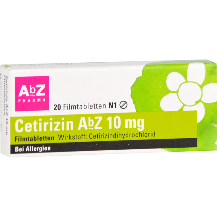 Cetirizin AbZ 10 mg Filmtabletten bei Allergien, 20 St. Tabletten