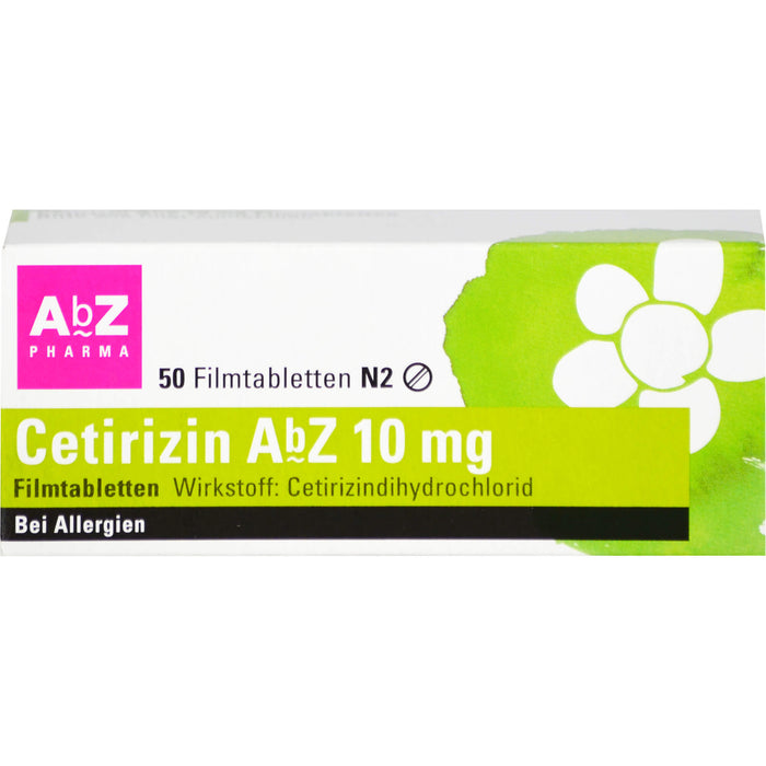Cetirizin AbZ 10 mg Filmtabletten bei Allergien, 50 St. Tabletten