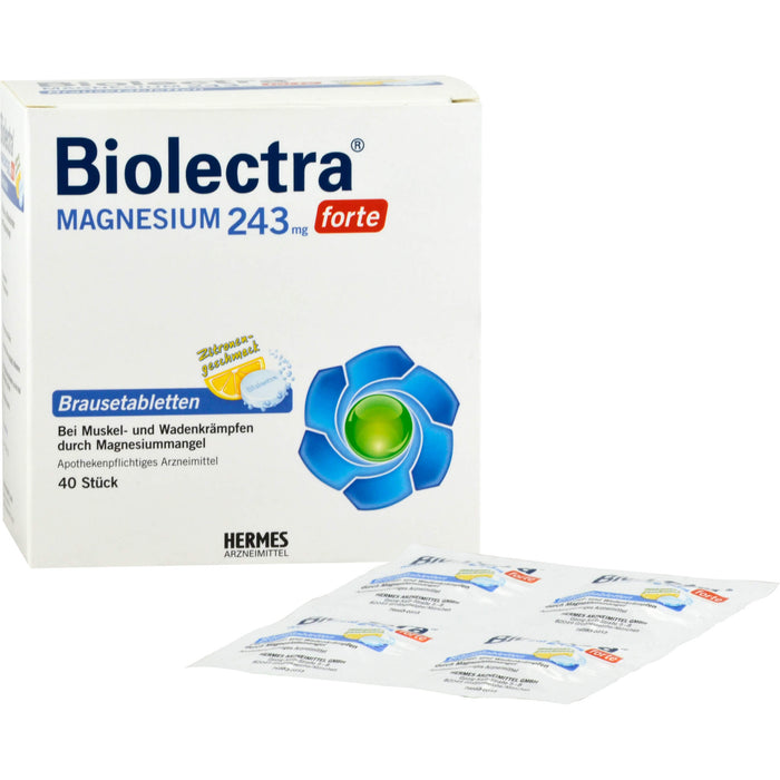Biolectra Magnesium 243 mg forte Brausetabletten Zitronengeschmack, 40 St. Tabletten