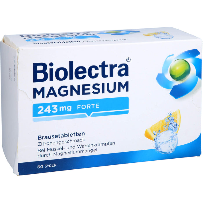Biolectra Magnesium 243 mg forte Brausetabletten Zitronengeschmack, 60 St. Tabletten