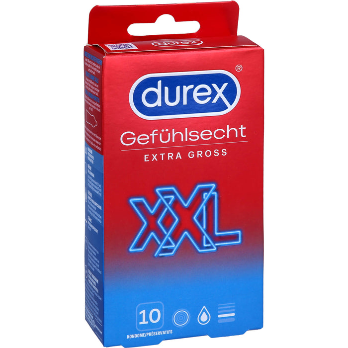 Durex Gefühlsecht Extra Groß Kondome, 10 St. Kondome