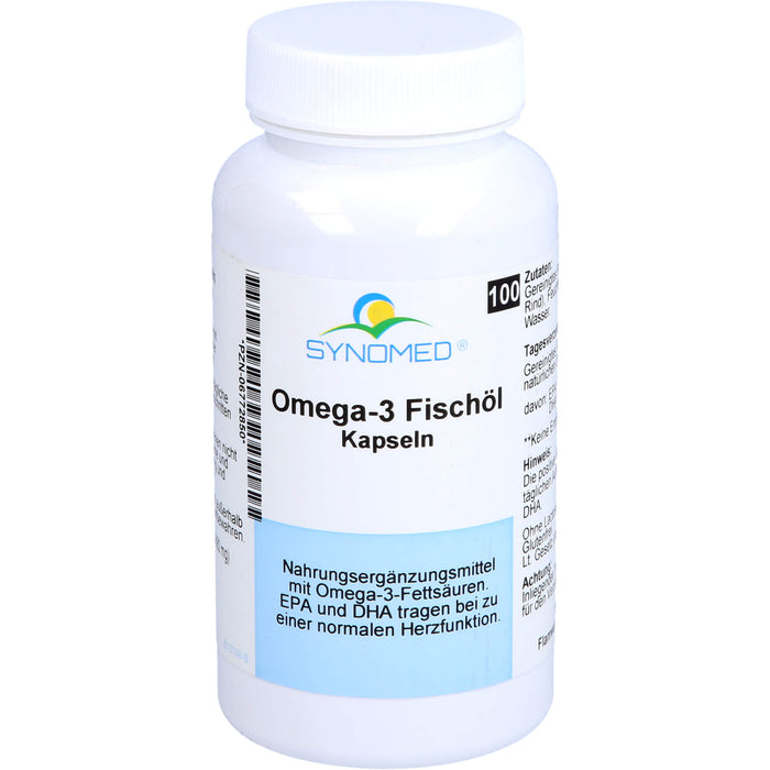 SYNOMED Omega-3 Fischöl Kapseln für eine normale Herzfunktion, 100 St. Kapseln