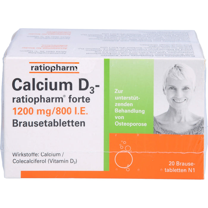 Calcium D3-ratiopharm forte, 1200mg/800 I.E. Brausetabletten, 40 St BTA