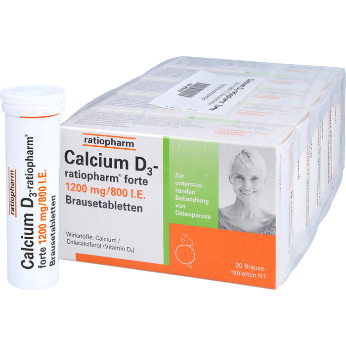 Calcium D3-ratiopharm forte, 1200mg/800 I.E. Brausetabletten, 100 St BTA