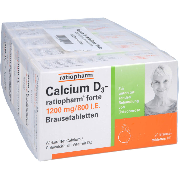 Calcium D3-ratiopharm forte, 1200mg/800 I.E. Brausetabletten, 100 St BTA