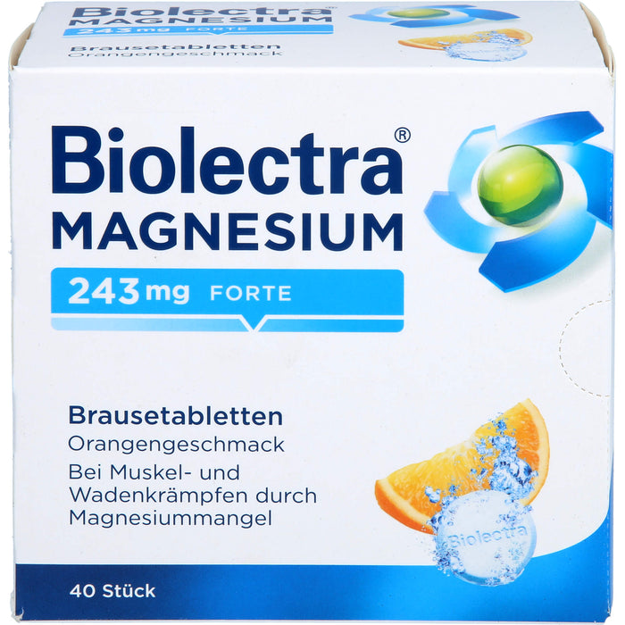 Biolectra Magnesium 243 mg forte Orange Brausetabletten, 40 St. Tabletten
