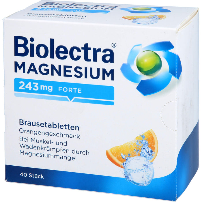 Biolectra Magnesium 243 mg forte Orange Brausetabletten, 40 St. Tabletten