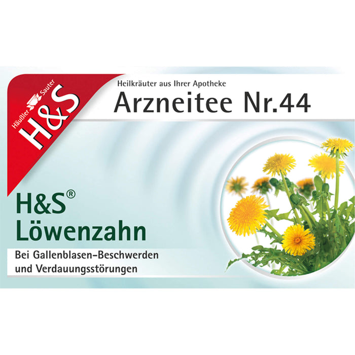 H&S Arzneitee Nr.44  Löwenzahn bei Gallenblasen-Beschwerden und Verdauungsstörungen, 20 St. Filterbeutel