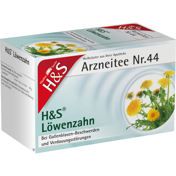 H&S Arzneitee Nr.44  Löwenzahn bei Gallenblasen-Beschwerden und Verdauungsstörungen, 20 St. Filterbeutel