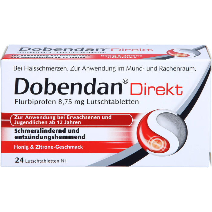 DOBENDAN Direkt Lutschtabletten bei starken Halsschmerzen & Schluckbeschwerden, 24 St. Tabletten