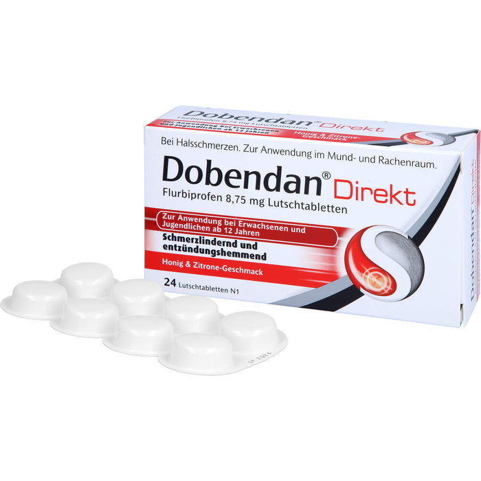 DOBENDAN Direkt Lutschtabletten bei starken Halsschmerzen & Schluckbeschwerden, 24 St. Tabletten