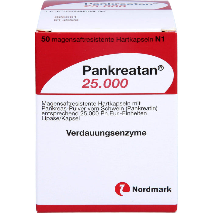 Nordmark Pankreatan 25.000 Hartkapseln Verdauungsenzyme, 50 St. Kapseln