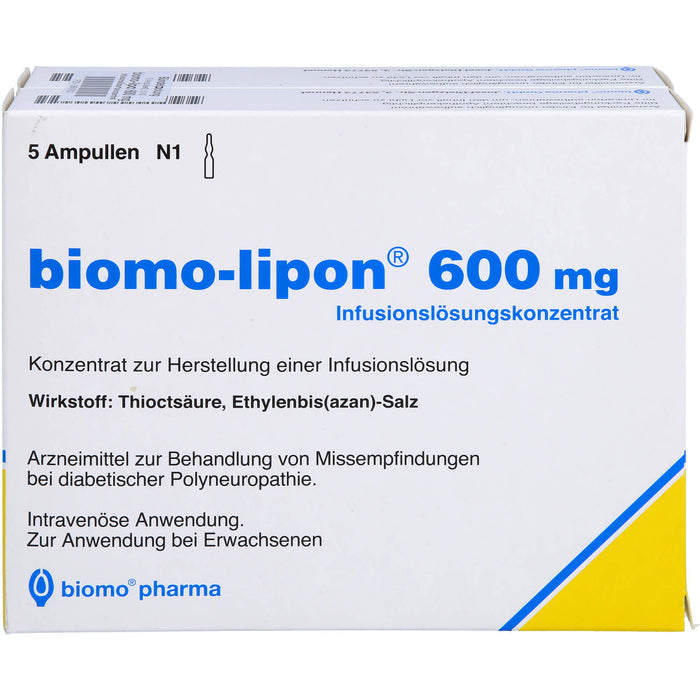 biomo-lipon 600 mg Infusionslösungskonzentrat, Konzentrat zur Herstellung einer Infusionslösung, 10 St AMP