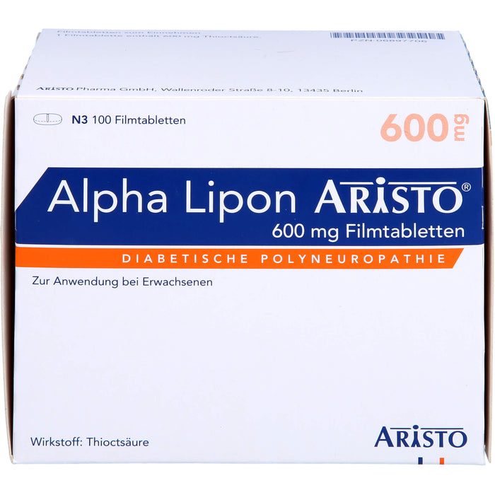 Alpha Lipon Aristo 600 mg Filmtabletten, 100 St. Tabletten