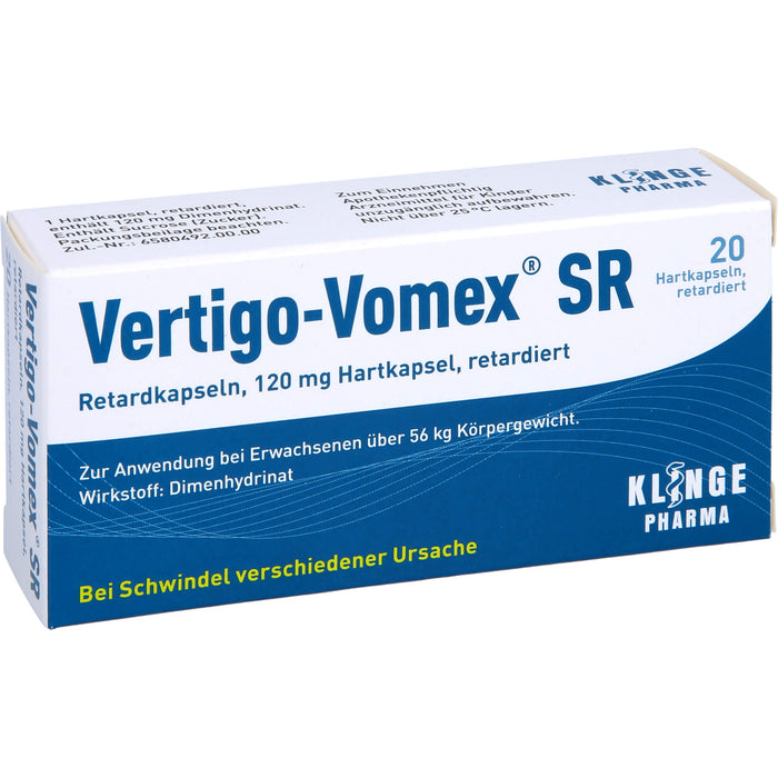 Vertigo-Vomex SR Retardkapseln bei Schwindel, 20 St. Kapseln